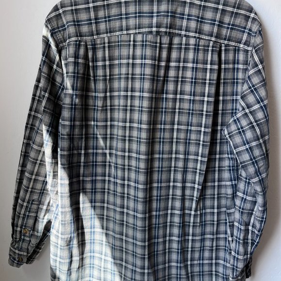 Carhartt Workwear Shirt Large Blue Gray Button Up Long Sleeve Cotton Mens - Picture 7 of 9